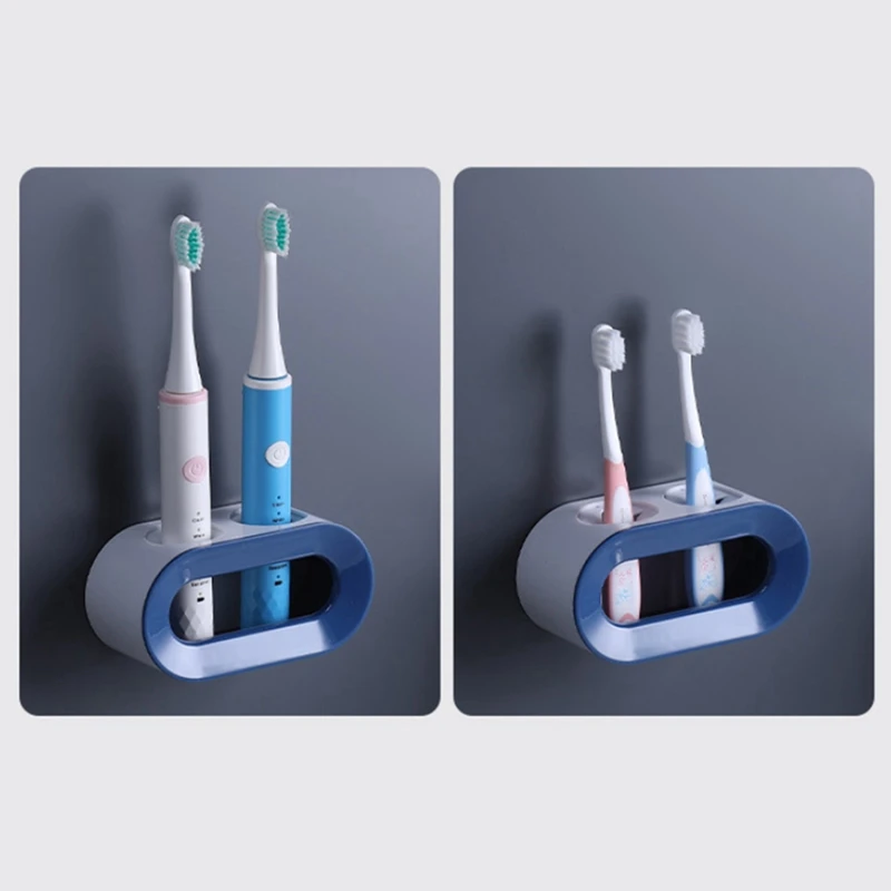 Double Hole Toothbrush Rack Bathroom Electric Toothbrush Holder Punch-Free Toothbrush Storage Rack