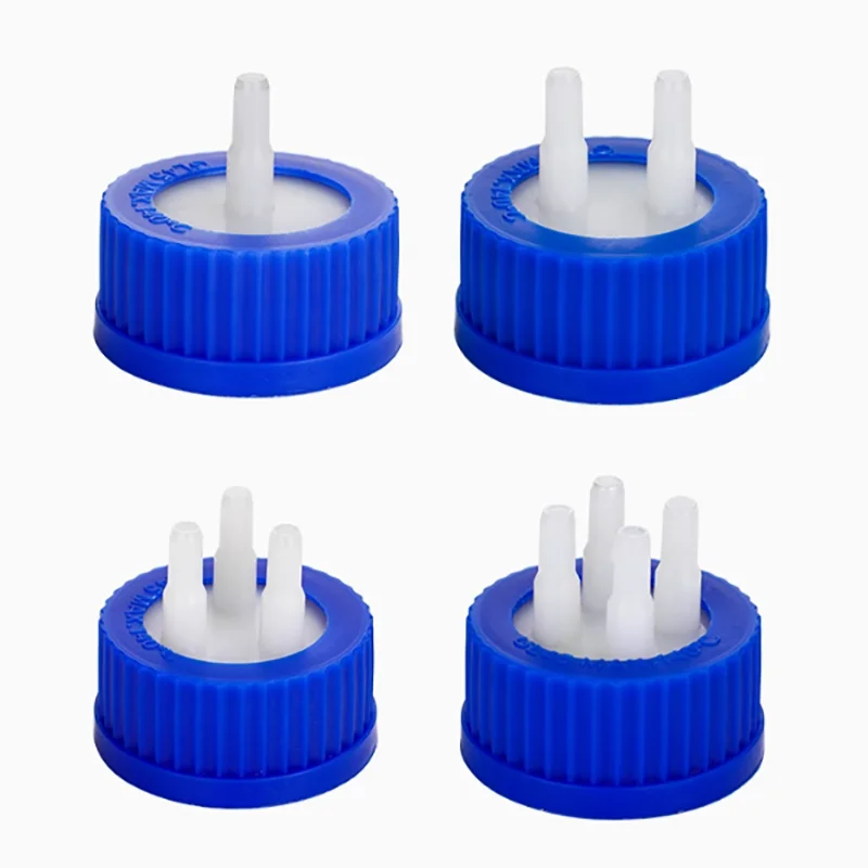 

2PCS Plastic feed bottle cap GL45 bottle cap fermentor adapter PP anaerobic bottle cap mobile phase bottle cap