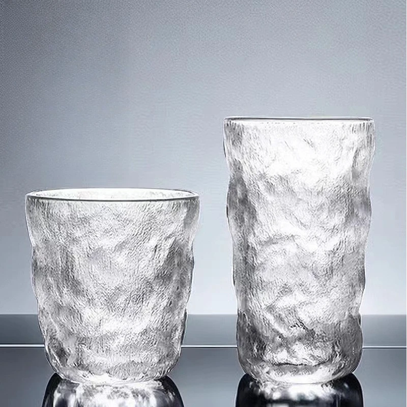 Glacier Pattern Glass Drinking Cup Household High Value General Merchandise Women's Juice Beverage Cup Wind Teacup Wine Glass