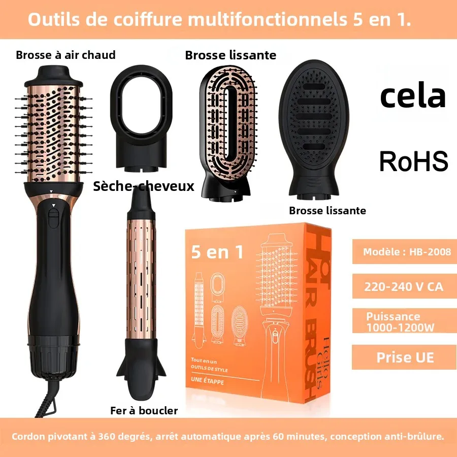 Sèche-cheveux multifonctionnel, brosse à air chaud multifonctionnelle, sèche-cheveux boucleur, sèche-cheveux angulaire, brosses à air chaud électriques