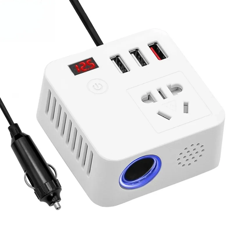 Universal 12V/24V to 110V/220V Car Power Inverter, Multi-Function Voltage Converter with USB Charging for Phone & Laptop - view 3