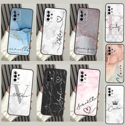 Personalised Marble Customized Name Case For Samsung Galaxy A54 A34 A51 A71 A31 A11 A73 A53 A33 A13 A52 A32 A12 A14 A21S Cover