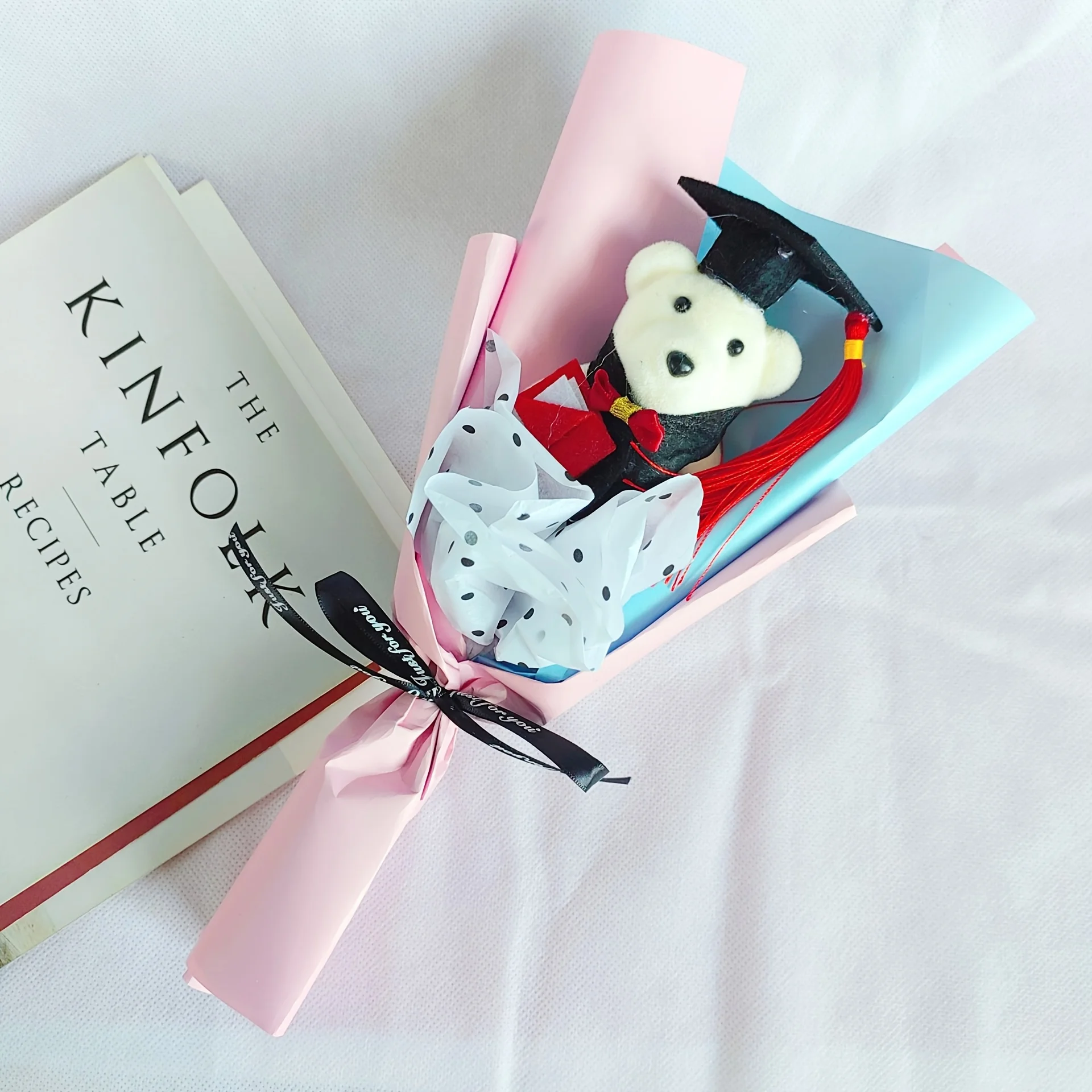 باقة دمية دب الدبتوراه لموسم التخرج 1، مناسبة للمناسبات المدرسية وديكور الحفلات، هدية موسم التخرج