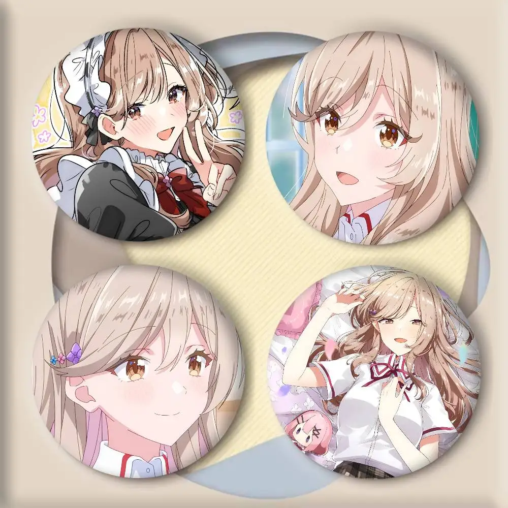 Anime Theres No F-Freaking Way Ill be Your Lover Sena Ajisai Badges Round Laser Badge Cartoon Brooch Clothes Backpack Lapel