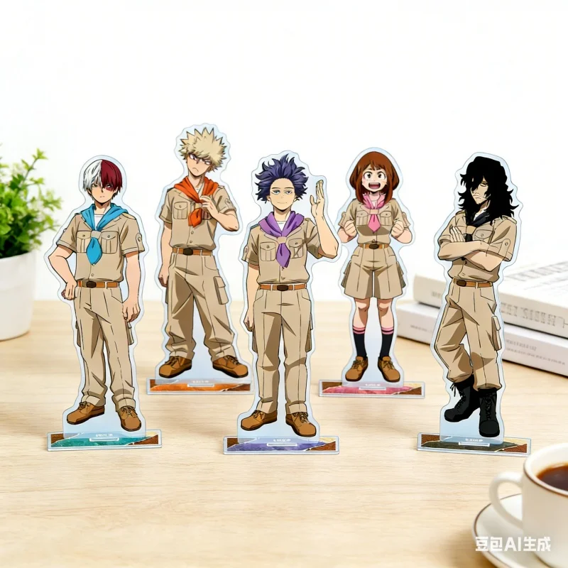 Popular Anime My Hero Academia Character Acrylic Stand Model Midoriya Katsuki Cosplay Doll Anime Figure keychain Toy For Gift