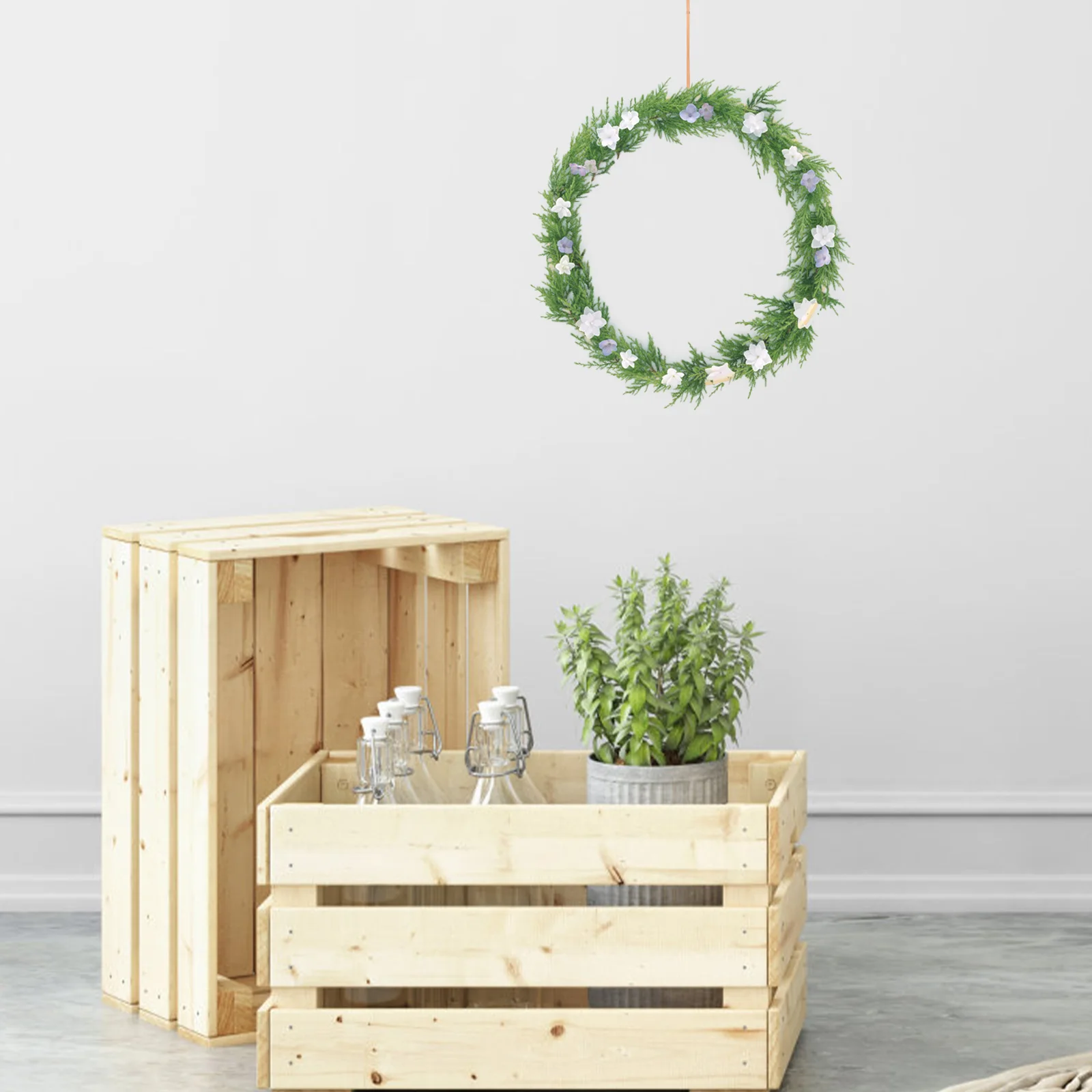 

5pcs Bamboo Wreath Circles Wall Hanging Garland Frames Diy Floral Rattan Rings Christmas Decor Bedroom Living Room Crafting