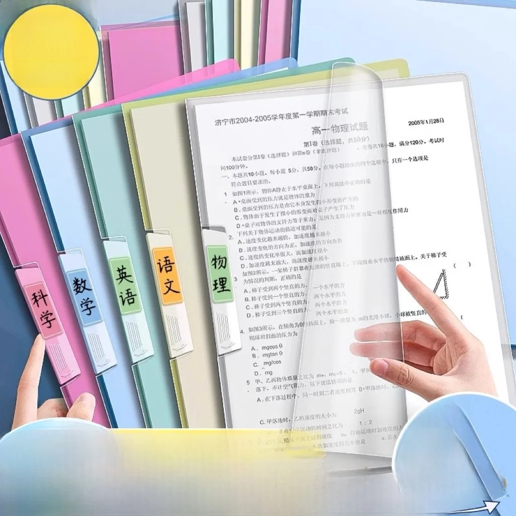 transparent-a4-rotating-handle-accordion-file-folder-student-special-exam-paper-organizer-storage-bag-business-document-case
