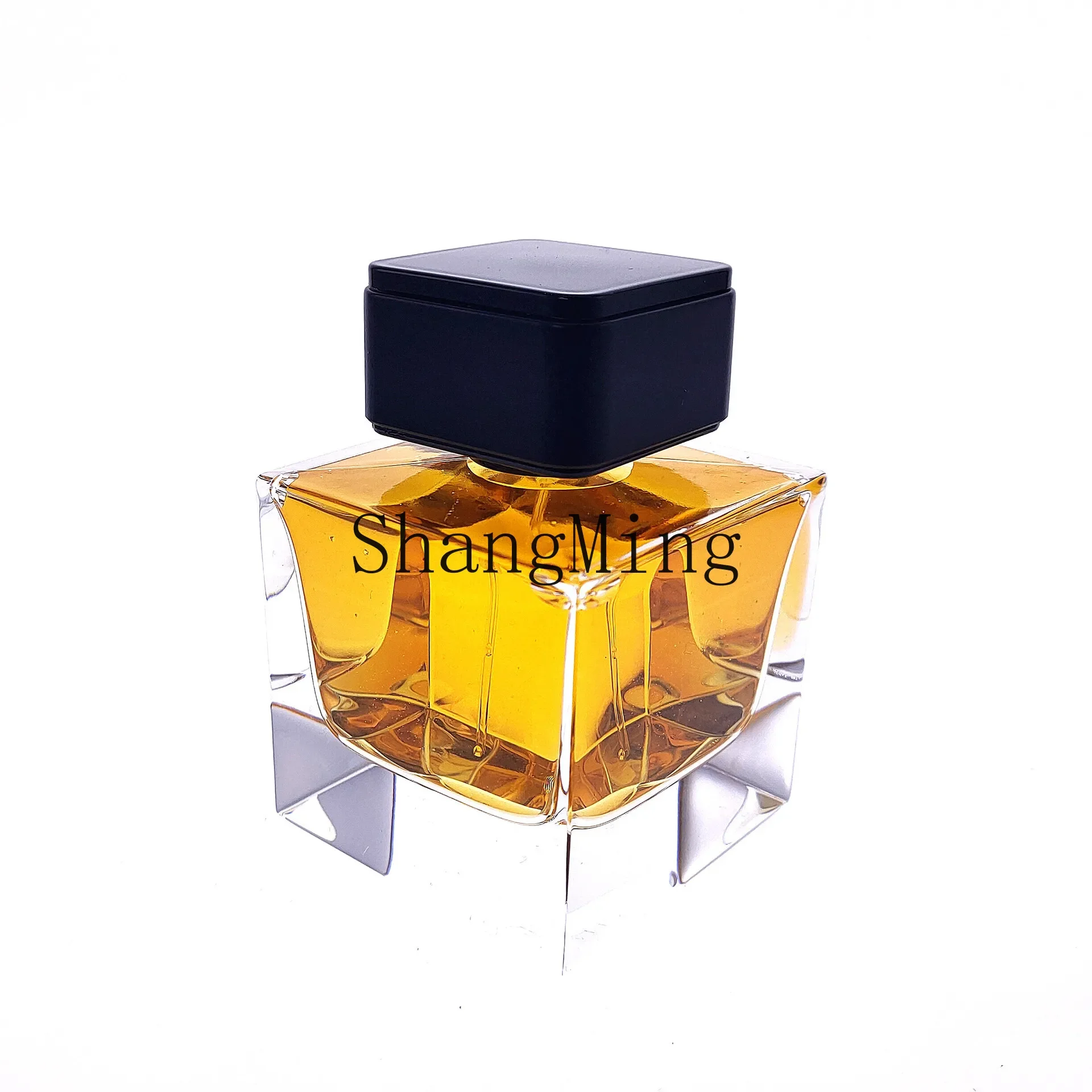 CL square high-grade polished perfume bottle crystal white material thick bottom bayonet invisible straw perfume bottle