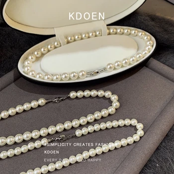 2024 ファッションジュエリー女性のセクシーな首輪チェーンアクセサリーハイエンド女性のバックルデザイン模造パールビーズネックレス