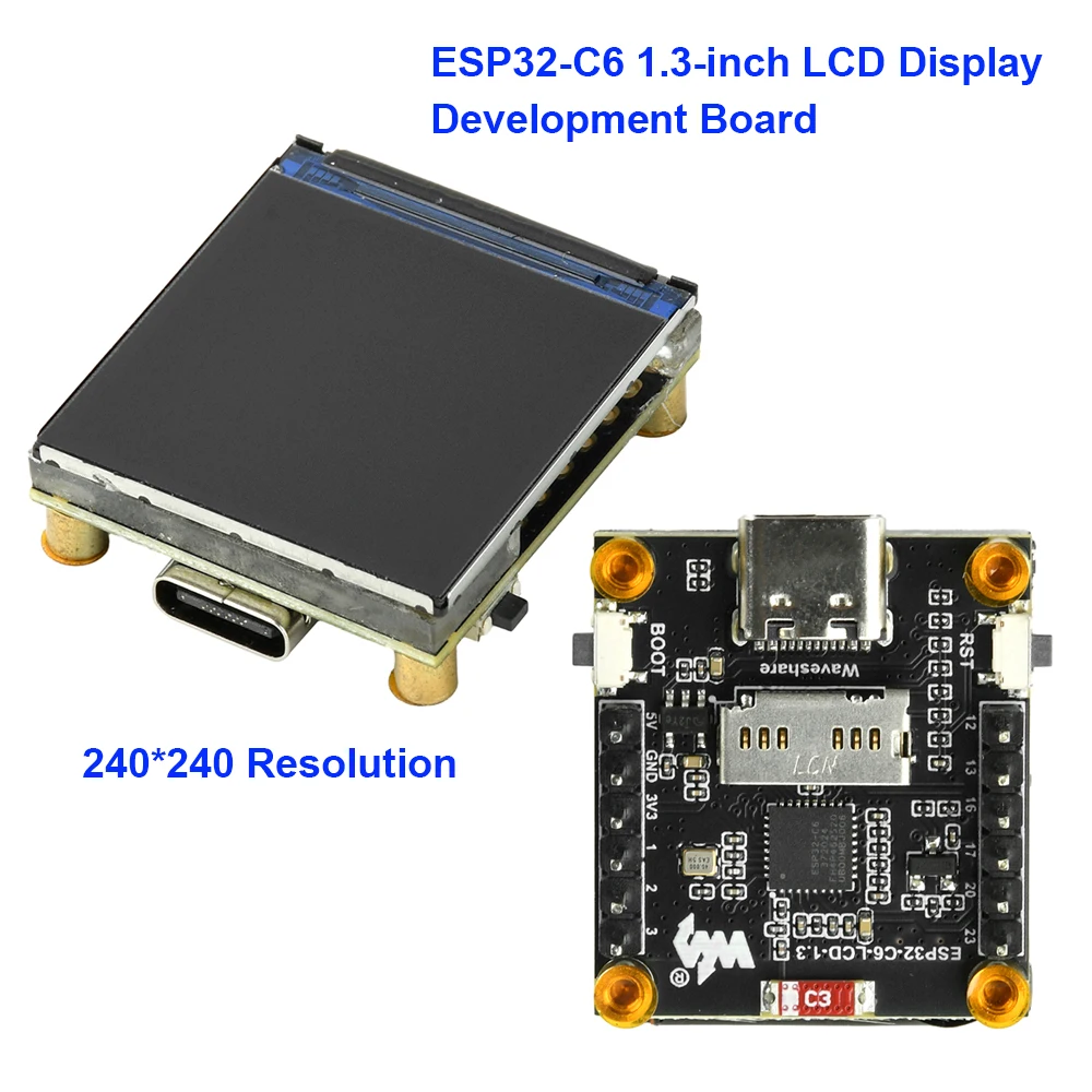 ESP32-C6 1.3-inch LCD Display Development Board 240*240 ST7789 Single Core Processor 2.4G WiFi 6 Bluetooth 5 for Arduino AIoT