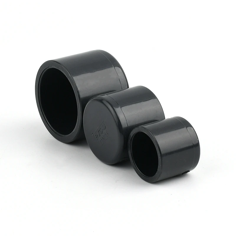 1-5Pcs 20/25/32/40/50/63/75/90/110mm Dark Gray UPVC End Cap Farm Hydroponic Aquarium Tank Water Tube Cap PVC Pipe Joint fittings