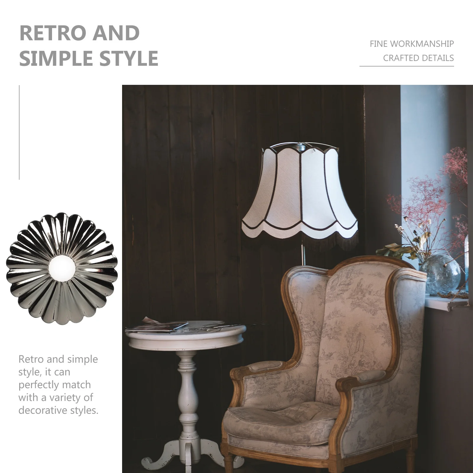 

10Pcs Iron Flower Design Lamp Covers Long-Lasting Tabletop Lamp Gaskets Retro Style Light Decoration for Living Room Bedroom