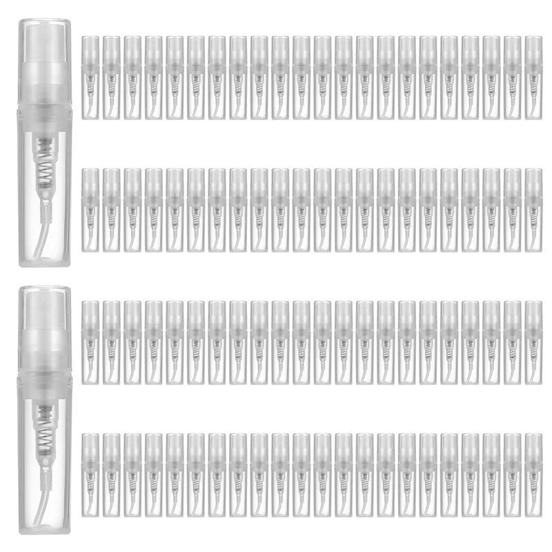 M04K Mini Transparent 2 ML Spray Plastic Bottle Spray Perfume Empty Sample Bottle Suitable For Travel Party 90Pcs