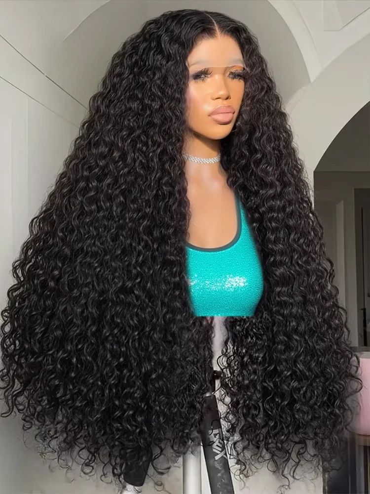 

Deep Wave 13x6 Hd Lace Frontal Wig 250% Density Curly Human Hair Preplucked Water Wave 360 Full Lace Front Wig For black Women