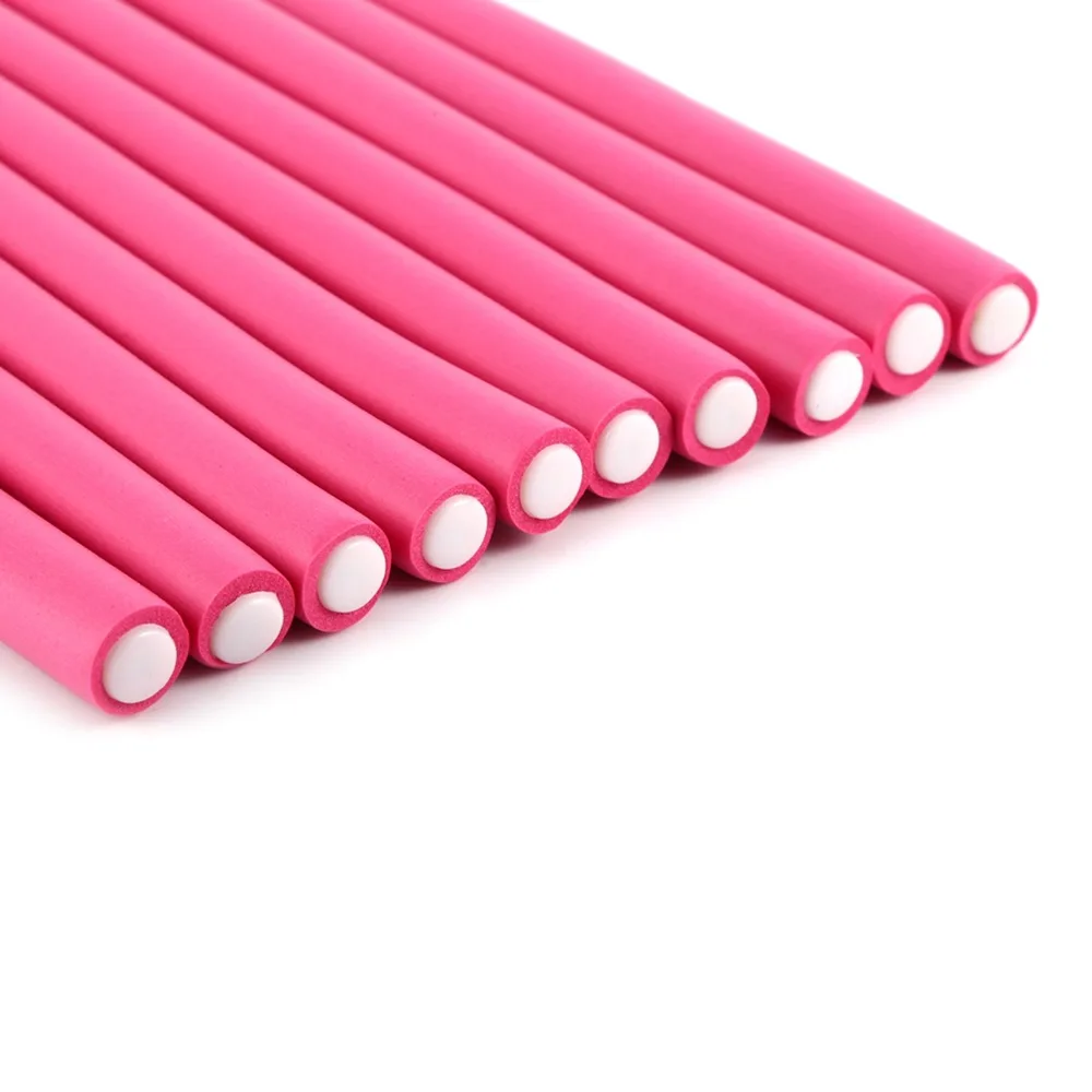 10Pcs/Set Soft Foam Soft Hair Rollers Bendy Rollers Flexi Rods Heatless Curler Rollers 24cm Length 8mm Diameter