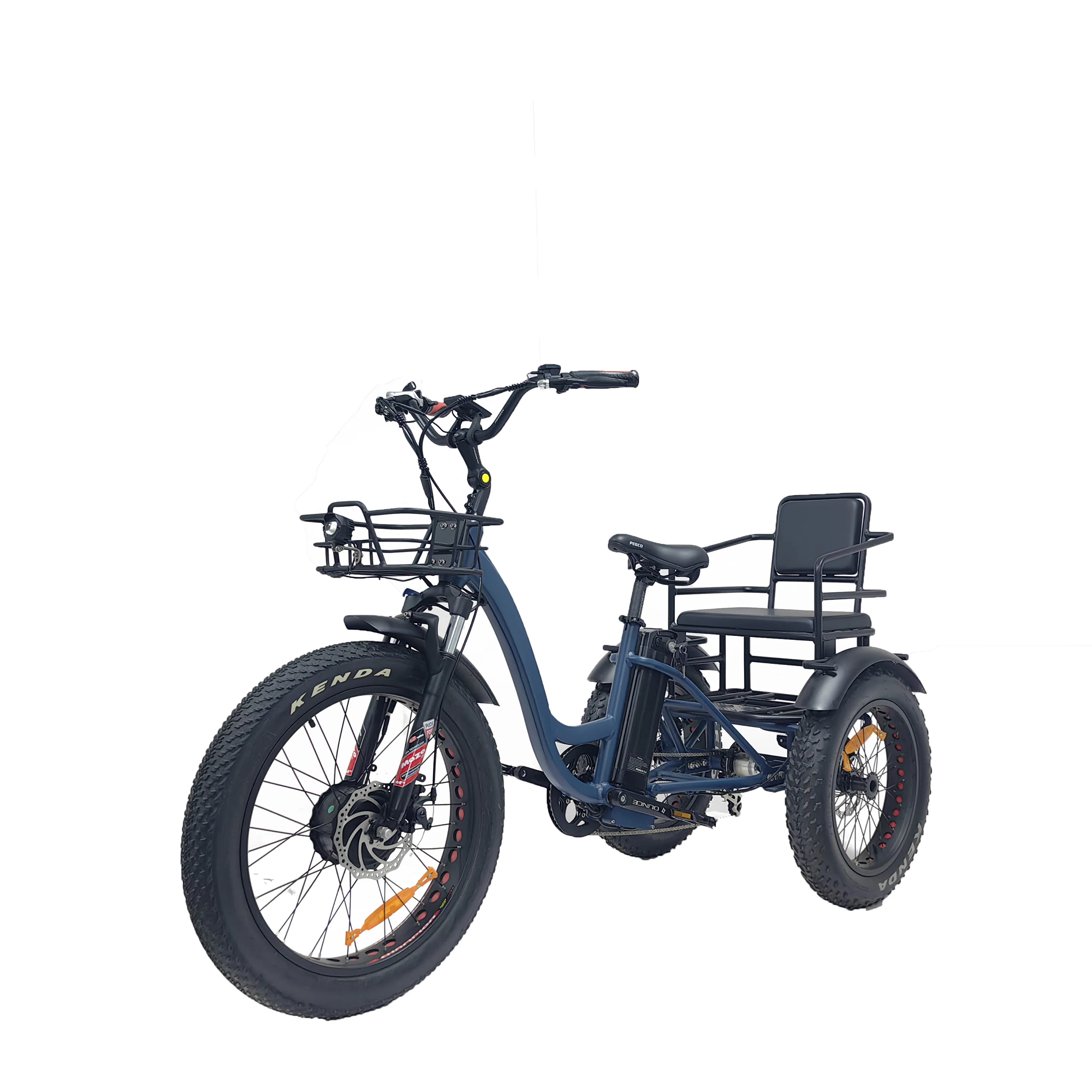 

3 wheel electric tricycle OTM 20*4.0 snow tire 750W front hub motor cargo tricycle electric bike