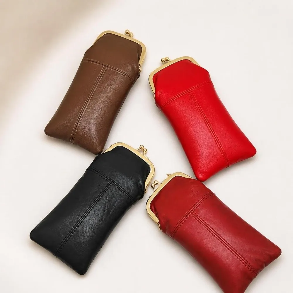 Vintage Kiss Lock Coin Purse Multi-Functional PU Leather Long Clutch Wallet Large Capacity Storage Bag Women Girl