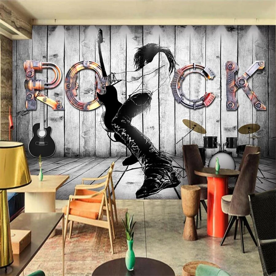 

Custom wallpaper 3d photo murals papel de parede trend rock music background wall living room bedroom bar restaurant wallpaper