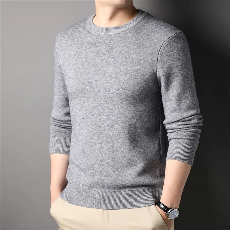 

Slim Fit round Ne Knitwear Men's Base irt Casual Sle Pure Color Busin Casual Autumn New Arrival Youth Men's Sweater