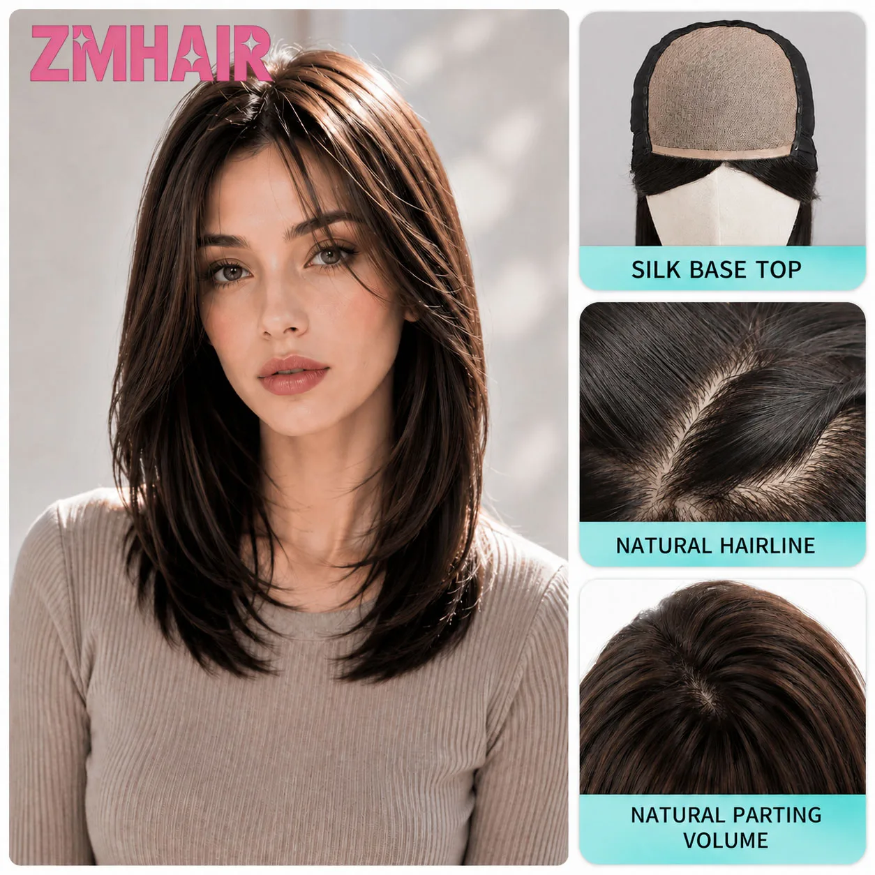 Silky Straight Silk Base Wigs 100% Human Hair 180% Density Silk Base Human Hair Wig with Baby Hair For Women