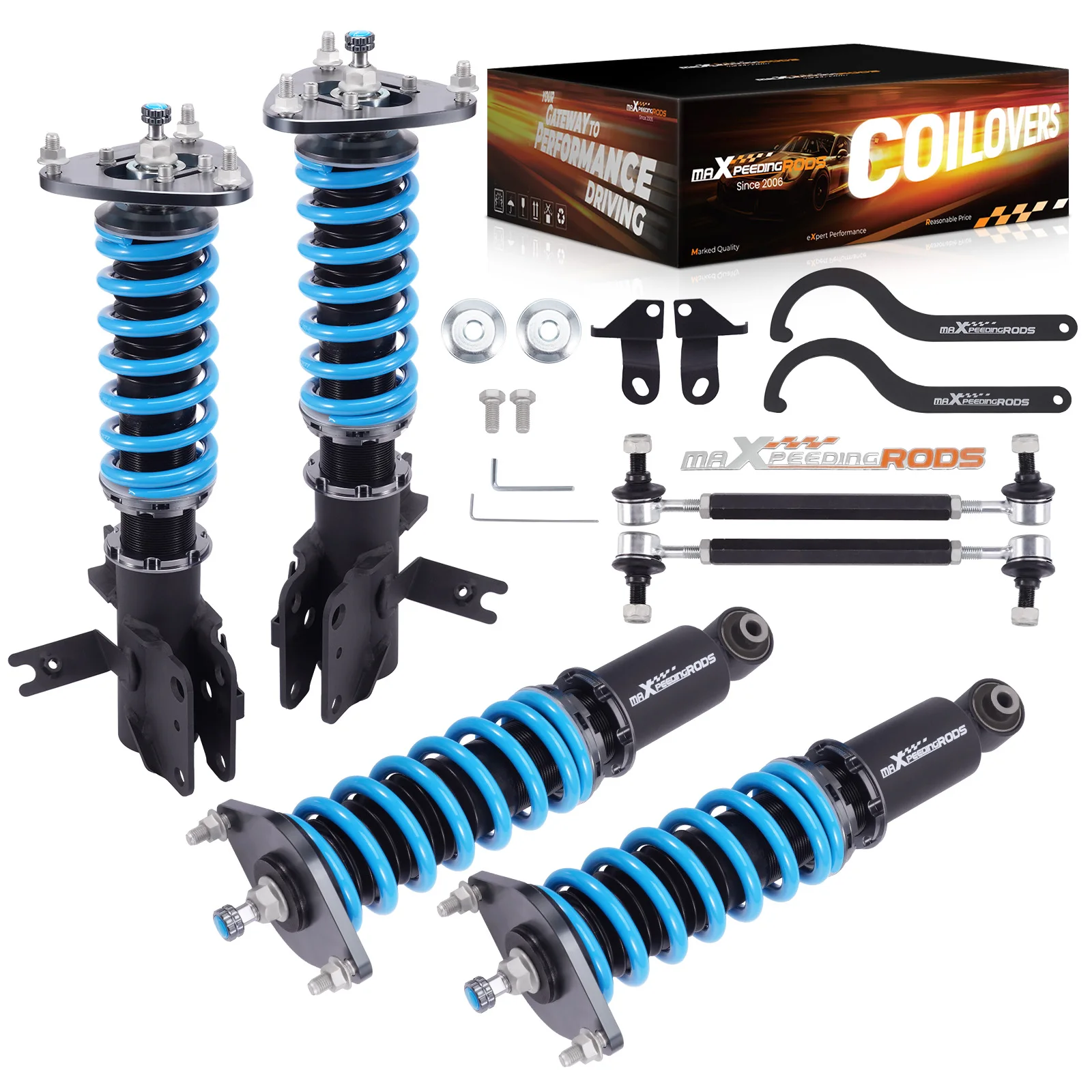 مجموعة دعامات كويلوفيرز قابلة للتعديل مكونة من 24 خطوة من MaXpeedingrods لسوبارو WRX (VB) 2022-2025