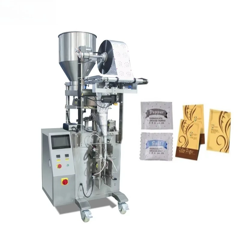 Small Tea Bag Packing Machine Coffee Filling Machine Tea Pouch Triangle Bag 4 Sides Seal Packaging Machine for Small Business