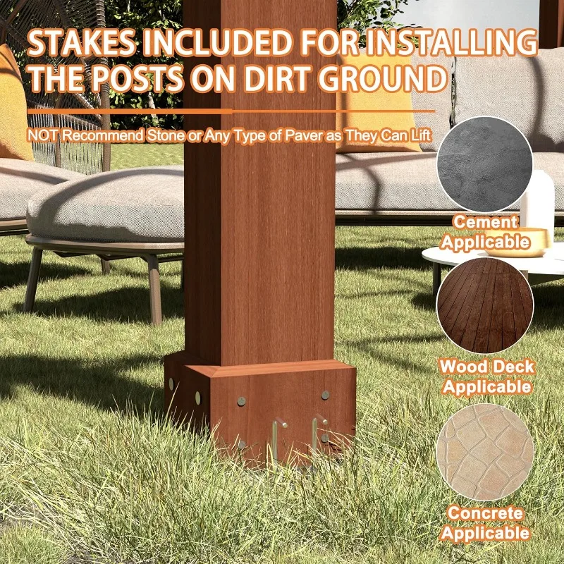 عريشة الأرز الصلبة للفناء الخلفي، تصميم شرفة مسطح للحديقة وتناول الطعام في الهواء الطلق #4