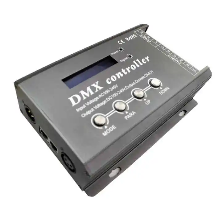 

DMX300D 3CH/ 4CH высоковольтный DMX декодер; С XLR3 и RJ45 вход AC110V ~ 220V с ЖК-дисплеем; RGB/RGBW(3/4-канальный) декодер