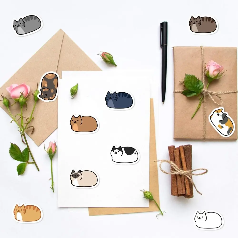 Cute Pvc Animals Sticker Cartoon Cat Tuo Tuo Stationery Sticker DIY Kawaii Envelope Sealing Sticker Craft Supplies