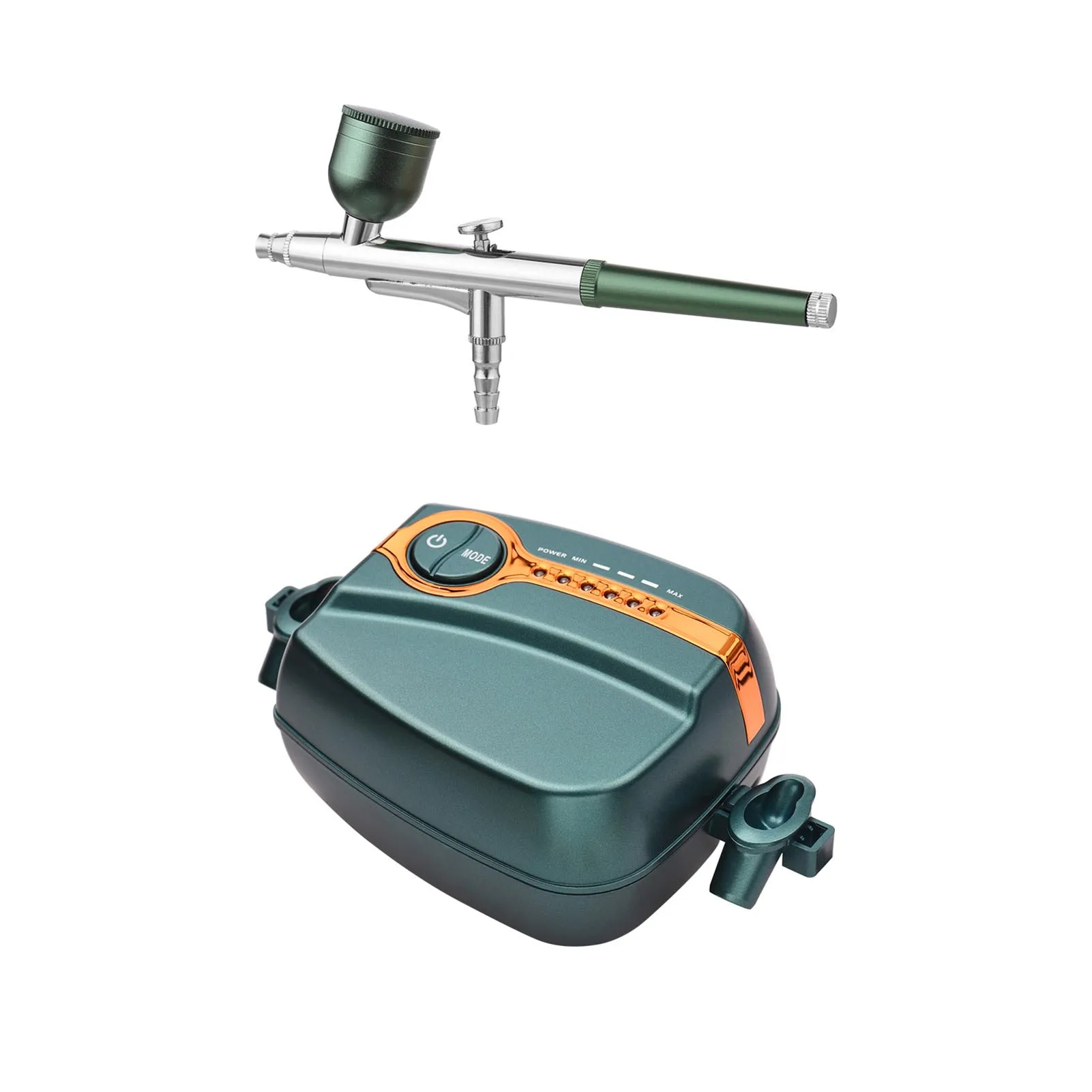 

Airbrush Kit with Compressor Handheld Air Brush Set Dual-Action 5-level Adjustable Pressure Max.25PSI with 3pcs Paint Cups
