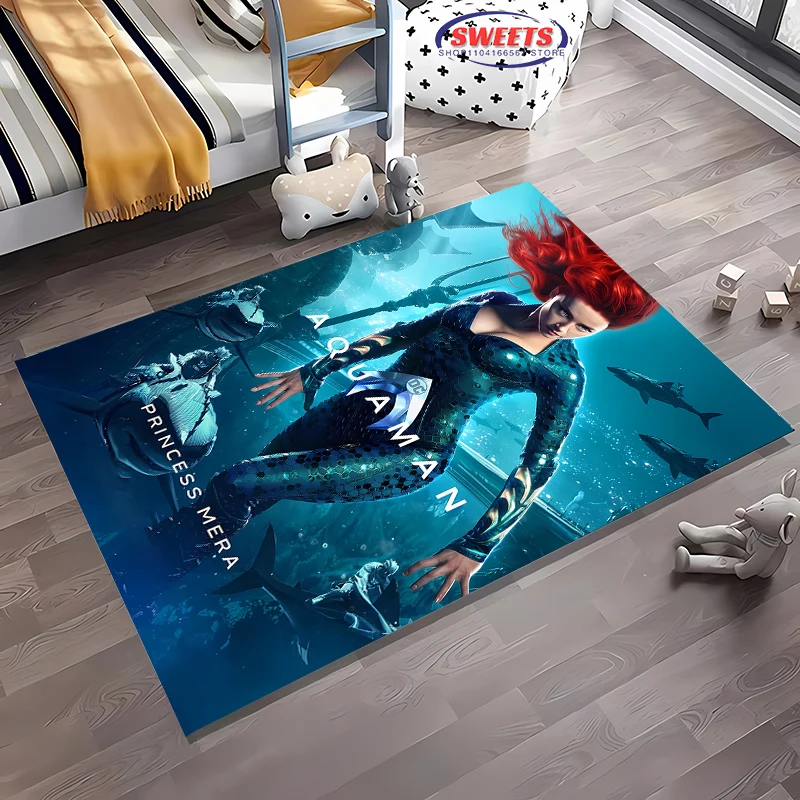 جديد إلى سجادة Aquaman الكلاسيكية DC، غرفة المعيشة، غرفة النوم، منطقة المكتب، غرفة الأطفال، حصيرة غير قابلة للانزلاق قابلة للغسل في الغسالة، هدية #4