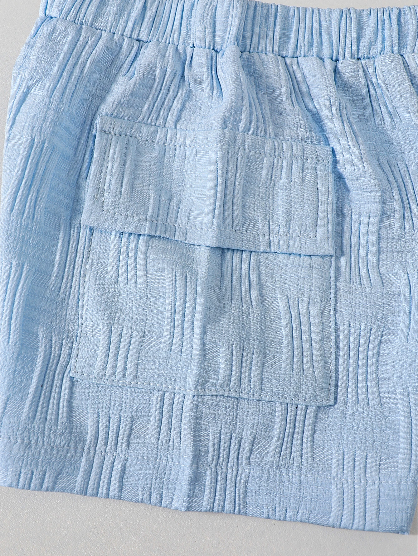 Conjunto de Verano para Bebé Niño, Camiseta a Rayas Azules con Solapa y Pantalones Cortos, Conjunto de 2 Piezas para Bebé Niño Guapo de 0 a 3 Años, Conjunto Informal, Ropa de Bebé