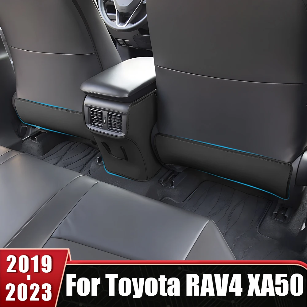 For Toyota RAV4 XA50 2019 2020 2021 2022 2023 2024 RAV 4 Hybrid Leather Car Seat Back Cover Protector Anti Kick Anti-Dirty Mats