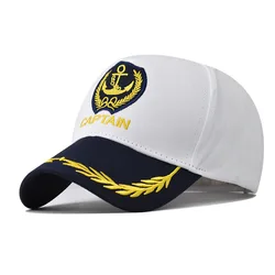 Men Women Baseball Caps Nautical Marine Sailor Navy Captain Hats Adjustable Cotton Hat for Party Performance Costume Cosplay Y2K