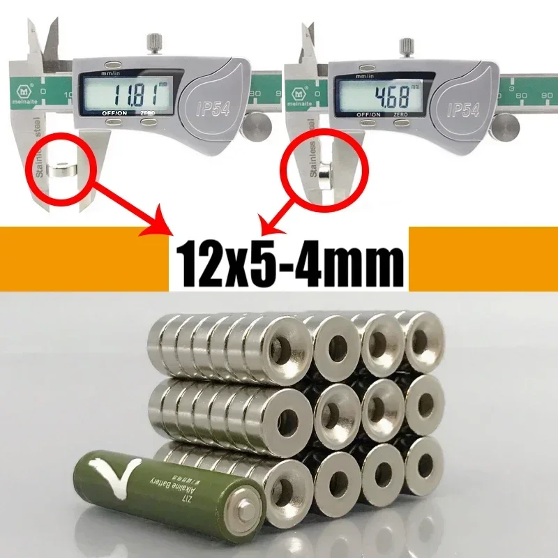 5/10/20/50/200/500pcs 12X5-4mm Magnet Round Hole Tool Kitchen Diy Refrigerator Fridge Office 12*5 Hole 4mm Accessory