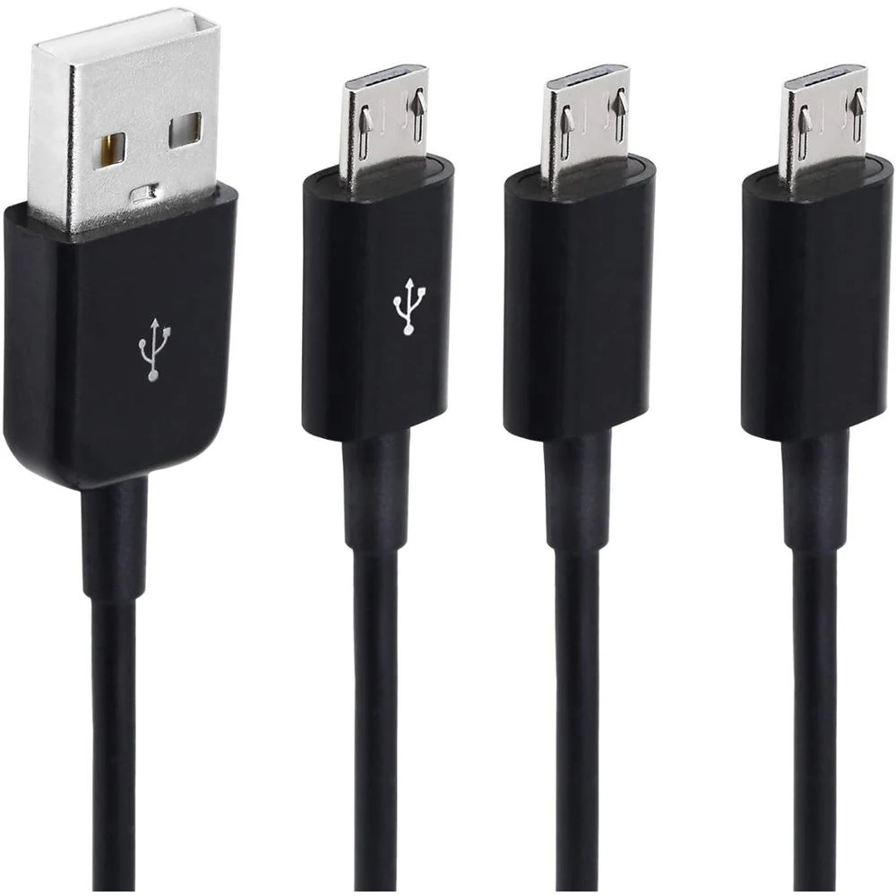 1M/3FT USB 2,0 Typ A Stecker auf 3 Micro USB 5 Pin Männlich Splitter Y Daten Sync und Lade Connector Adapter Kabel für Android (Schwarz)