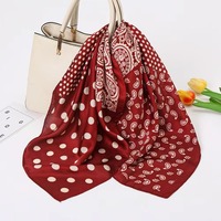 68cm Polka Dot Cashew Printed Scarf for Women Spring Summer Thin Imitation Silk Scarf Trendy Versatile Shawl Headscarf Scarfs
