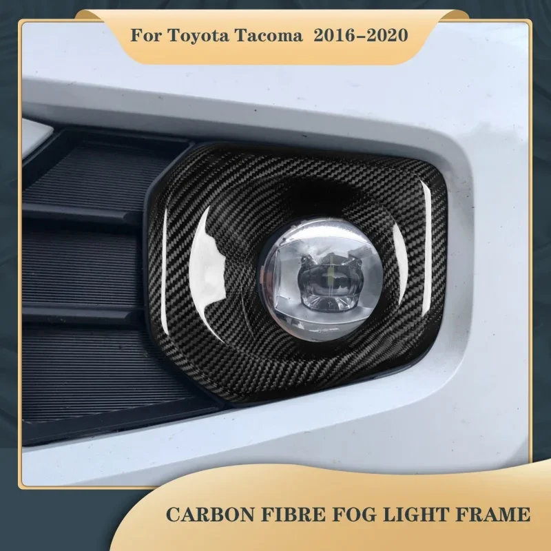 

Carbon fiber Car front bumper fog lampshade Fog lamp frame cover For Toyota Tacoma 2016-2020