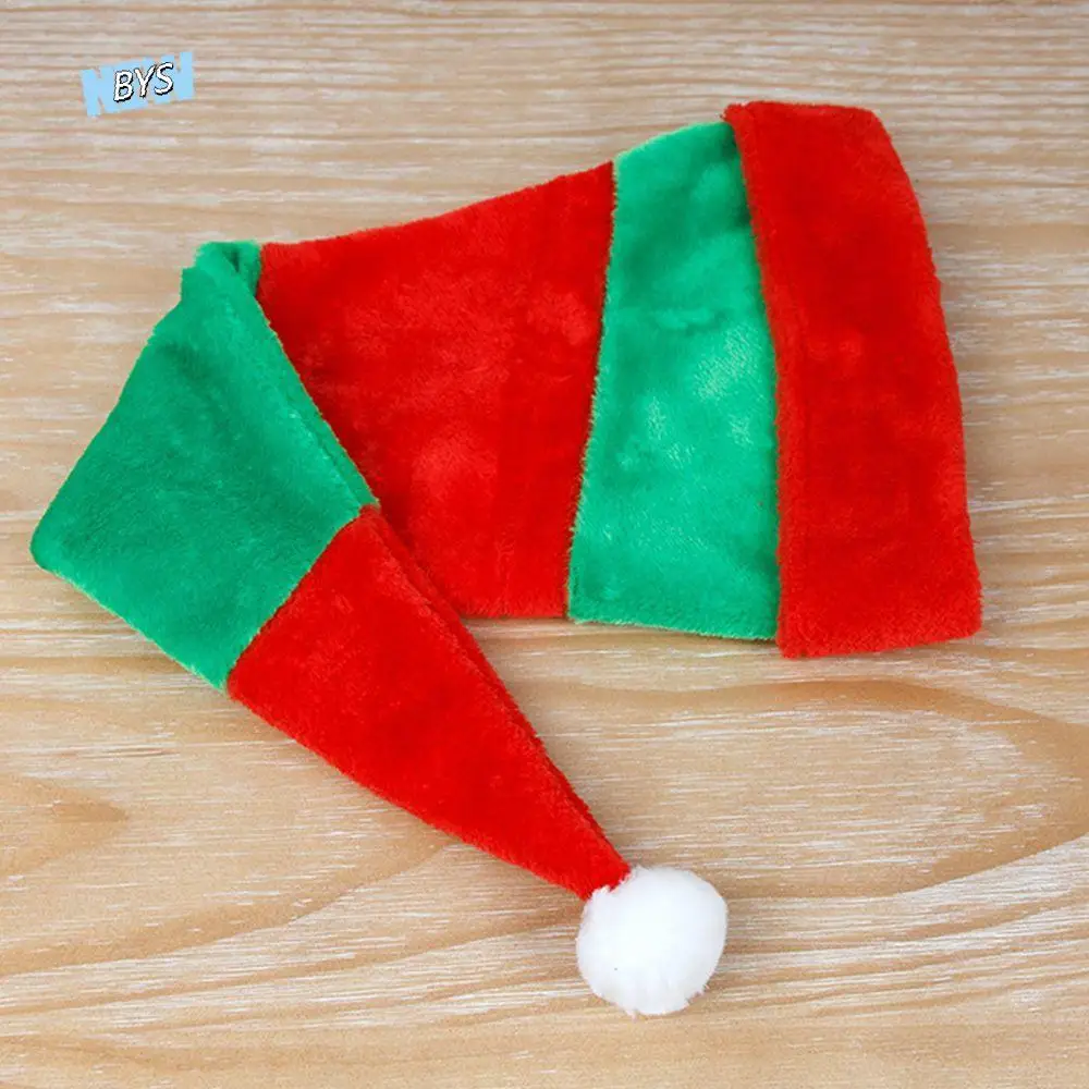 

Decorations Plush Ball Santa Claus Skullies Elk Clown Cap Women Christmas Hats Velvet Hats Red Green Striped Korean Winter Caps