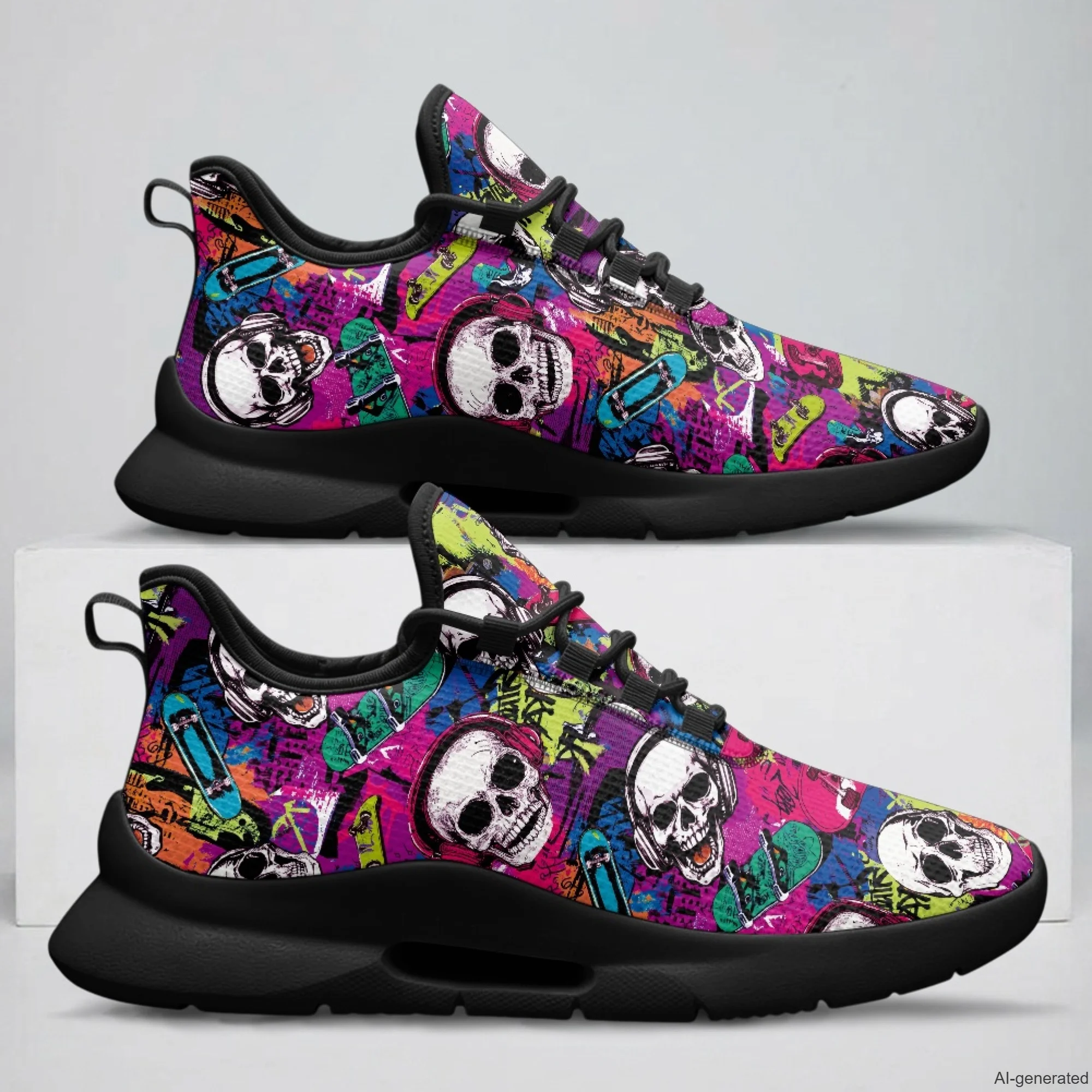 XIXIRIMIDO Tenis Feminino Lace-up Casual Shoes Nurse Sneakers Man Shoes Skull Print Women's Sneakers and Casual Shoes 35-48
