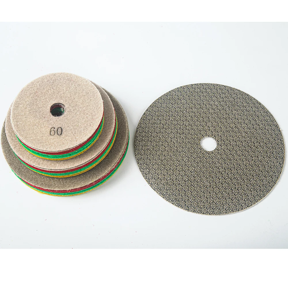 

5PCS/Set 4 Inch 100 MM Electroplated Flexible Diamond Wet Polishing Pad For Glass Or Ceramics