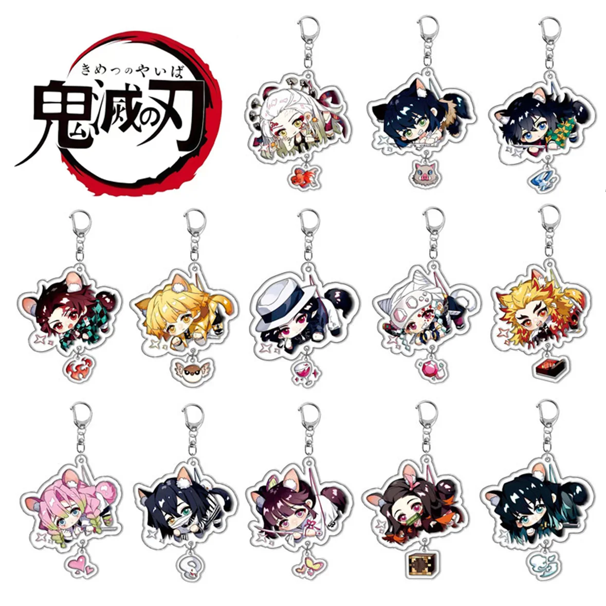 

Demon Slayer Anime Acrylic Keychain Kamado Nezuko Design Cartoon Character Schoolbag Pendant Perfect Gift Kids Packaging Decor