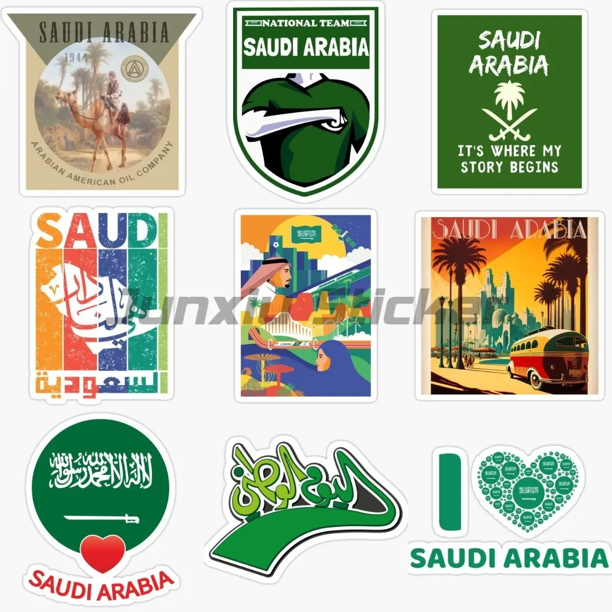 

Saudi Arabia Flag Map Stickers Covering Scratch Waterproof Laptop Van Bicycle Car Window Refrigerator Helmet Racing Decals