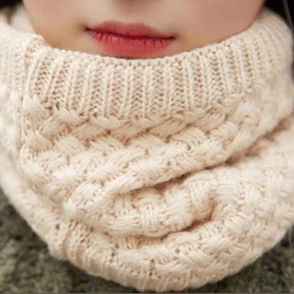 Unisex Windproof Scarves Women Knitting Scarf Solid Color Neckerchief Neck Cover Bottom Price Tube Scarf Female Neck Collar