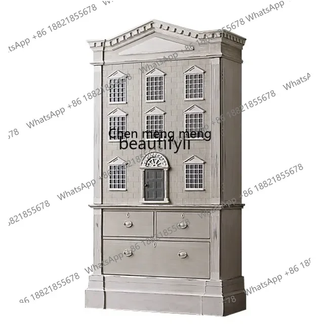 

xzFrench American Style Solid Wood Bookcase Living Room Modern Locker Retro Simple Bedroom Wardrobe