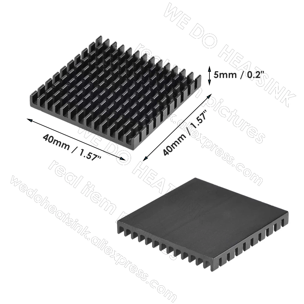 WE DO HEATSINK 40x40x5mm Without or With Thermal Pad 3D Printer Parts Black Slotted Aluminum Heatsink for Hard Drive Disk HDD