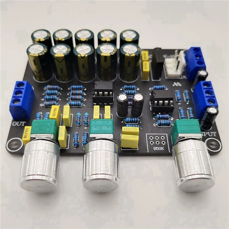 A25P 2X Dual NE5532 Tone Preamp Board Audio Treble Bass Adjustment Equalizer Preamplifier Tone Control Preamplifier