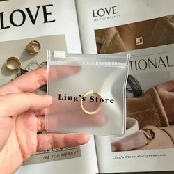 Personalized Jewelry Zipper Bag Transparent EVA Plastic Storage Envelope Frosted Pouch Ring Earring Necklace Bracelet Packaging