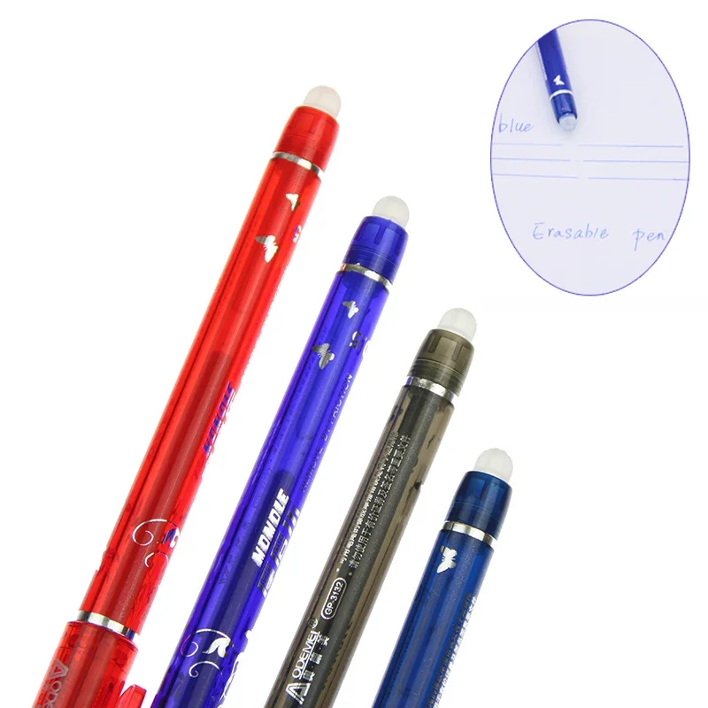 50+2pcs/lot Erasable Pen 0.5mm Washable Handle Erasable Gel Pen Refills Rod Office School Colored Ink Pens Writing Stationery