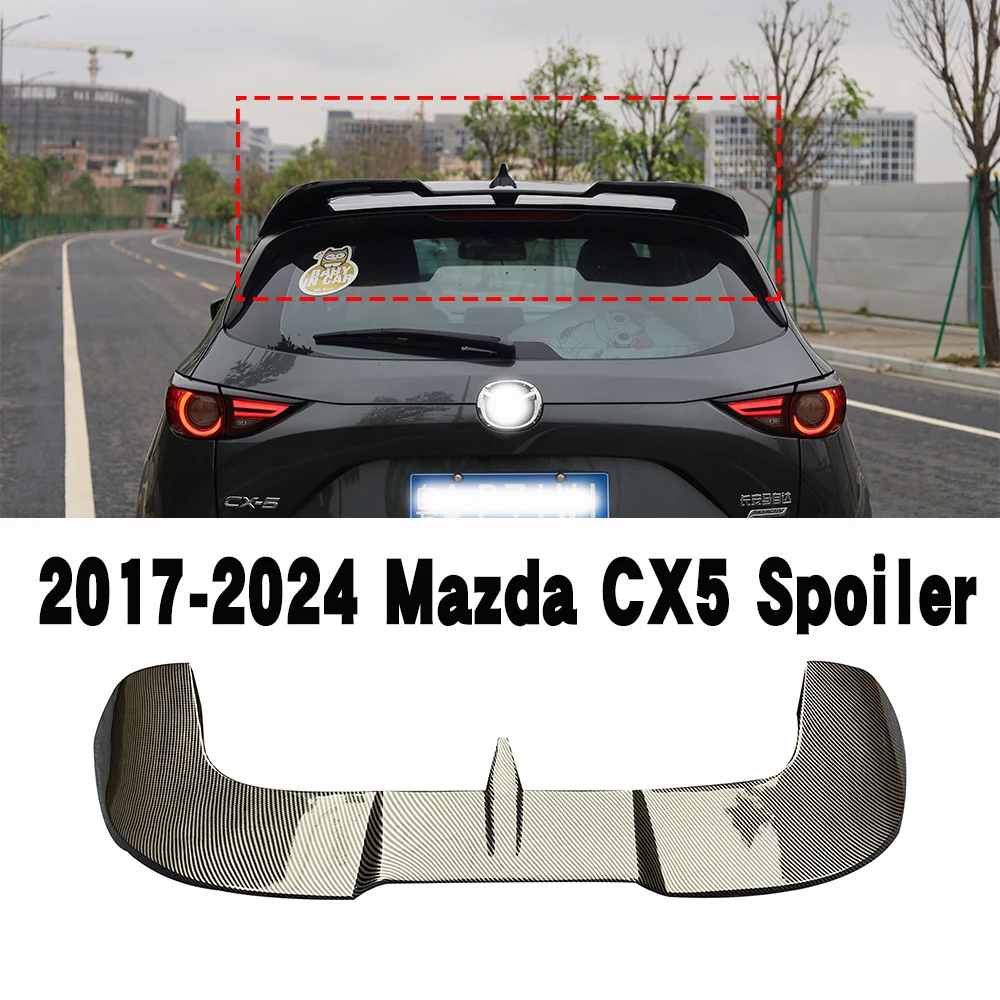 FRP Plastic Unpainted Color Rear Roof Spoiler Tail Trunk Boot Lip Wing Car Accessories Fit For Mazda CX-5 CX5  2017 2018 2024